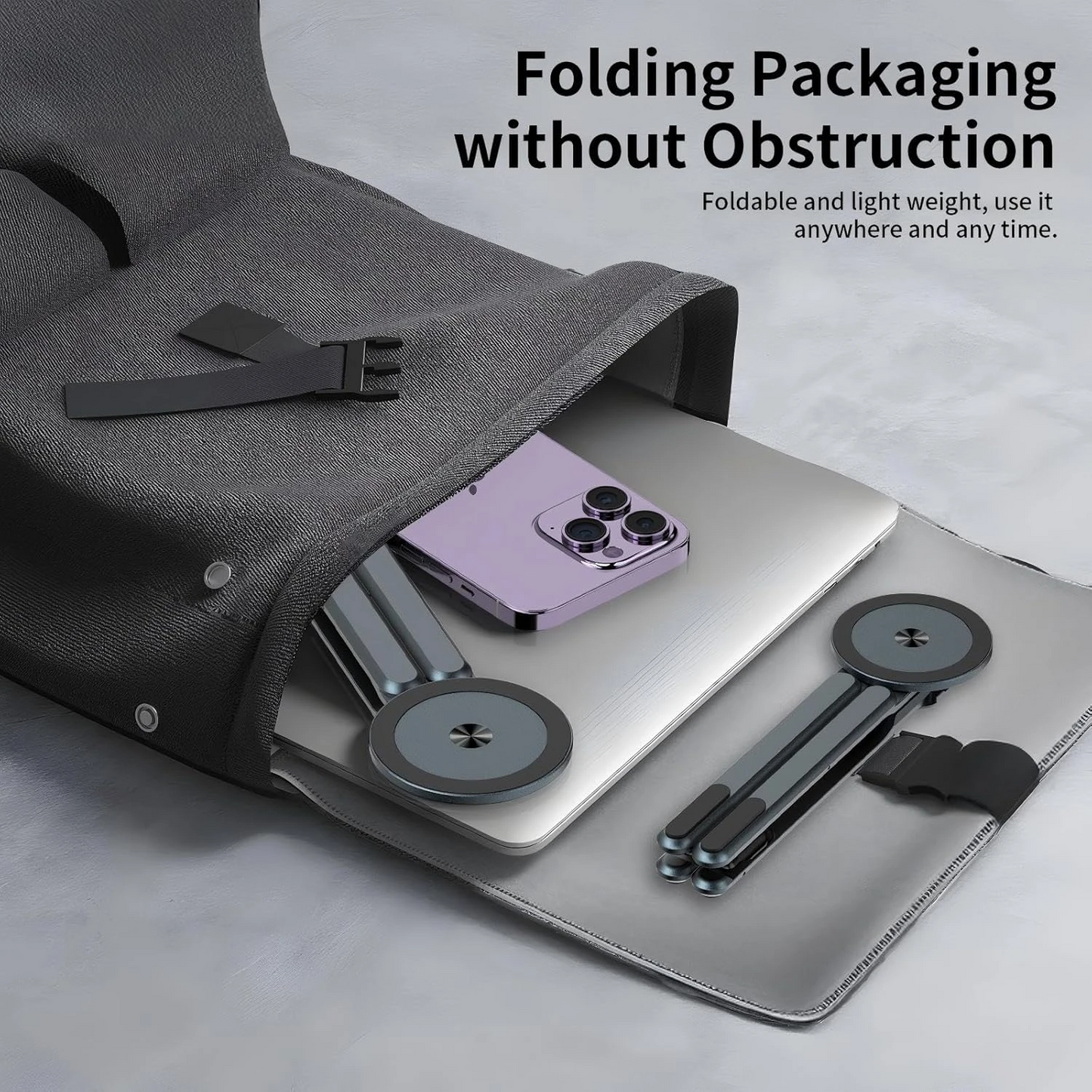 3-in-1 Magnetic Foldable Stand for Laptop,Tablet & Phone