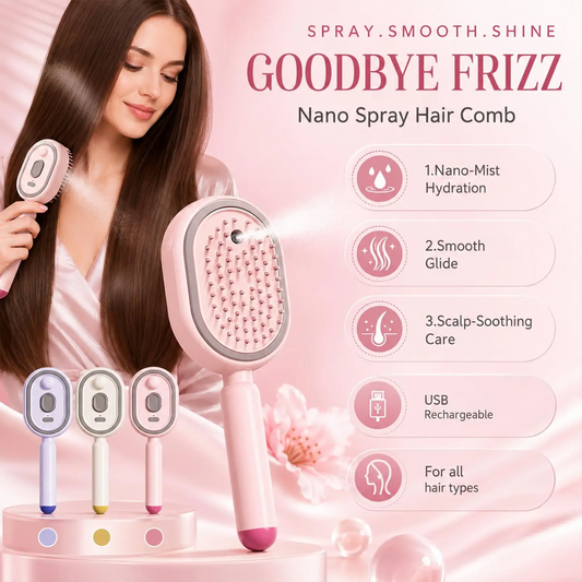 Electric Steaming Hair Straightener Brush-Imported