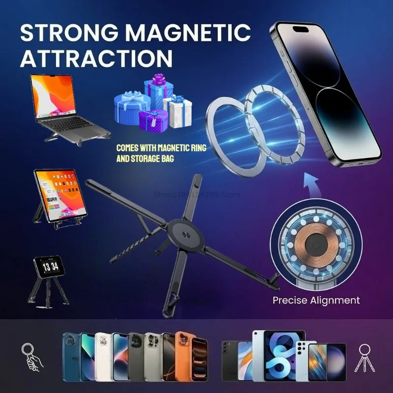 3-in-1 Magnetic Foldable Stand for Laptop,Tablet & Phone