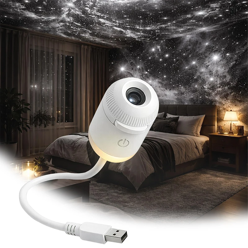 2-in-1 Mini Galaxy Star Projector & Night Light