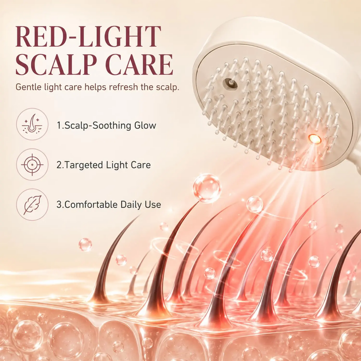 Electric Steaming Hair Straightener Brush-Imported