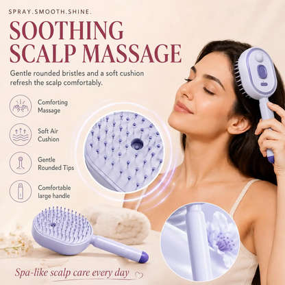 Electric Steaming Hair Straightener Brush-Imported
