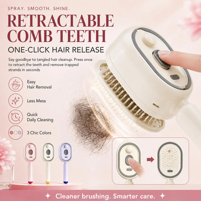 Electric Steaming Hair Straightener Brush-Imported