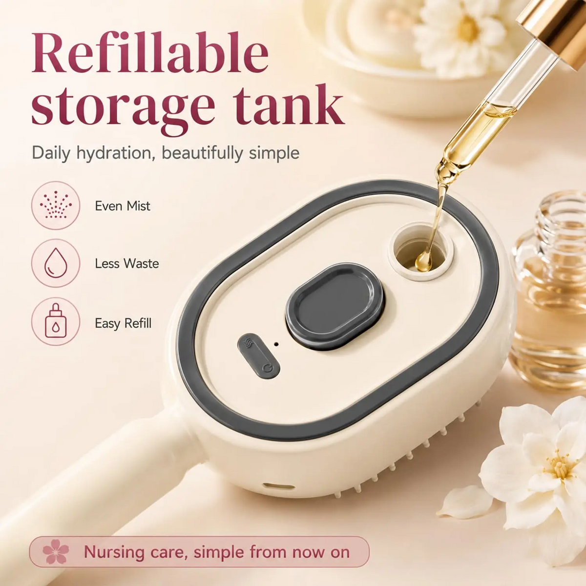 Electric Steaming Hair Straightener Brush-Imported