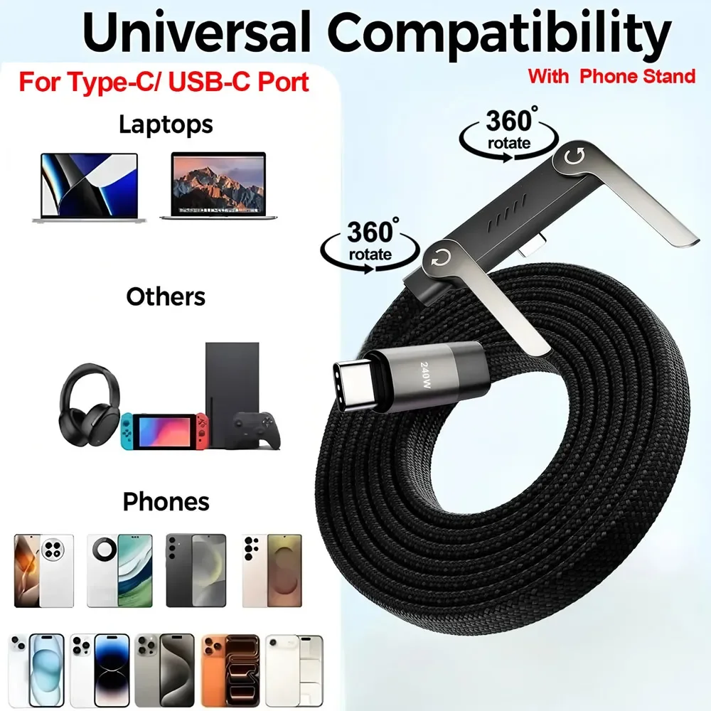 240W 2-in-1 C to C Ultra Fast Charging Cable-1.5 Meter