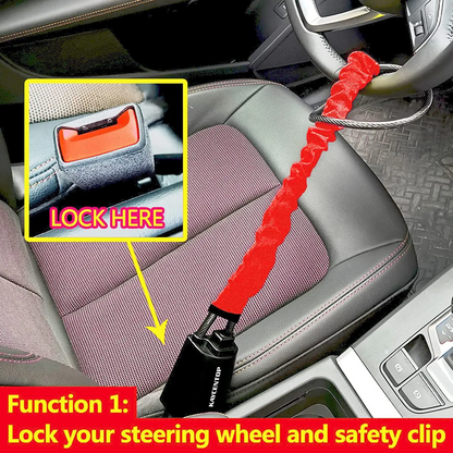 Car Steering Wheel Seat Belt Anti-theft Lock
