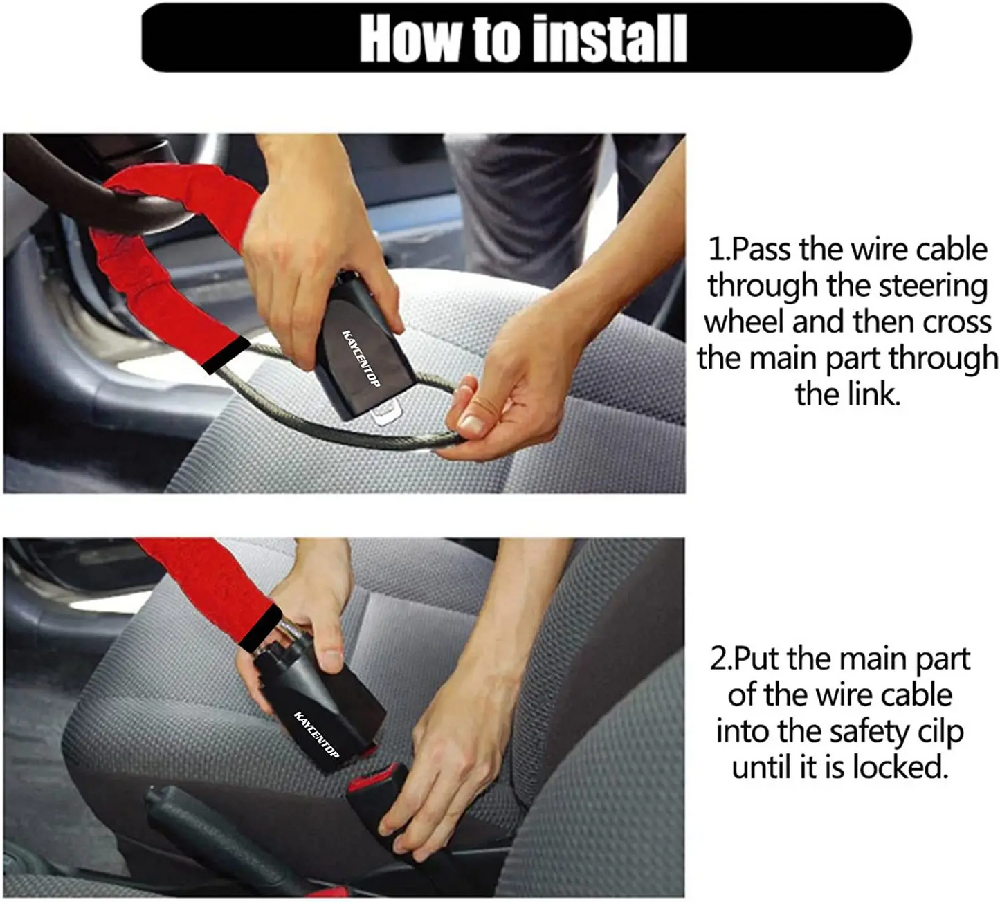 Car Steering Wheel Seat Belt Anti-theft Lock